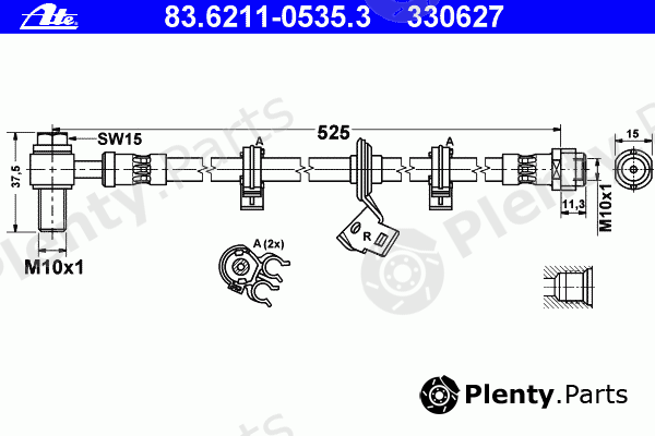  ATE part 83.6211-0535.3 (83621105353) Brake Hose