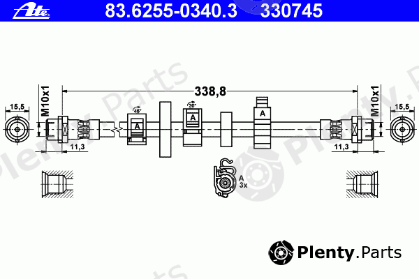  ATE part 83.6255-0340.3 (83625503403) Brake Hose