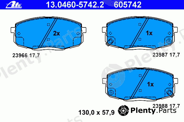  ATE part 13.0460-5742.2 (13046057422) Brake Pad Set, disc brake