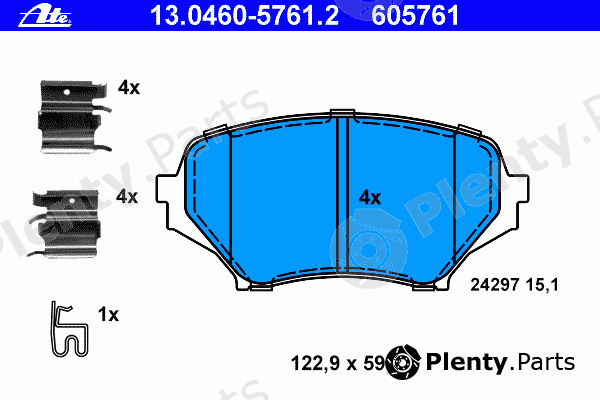  ATE part 13.0460-5761.2 (13046057612) Brake Pad Set, disc brake