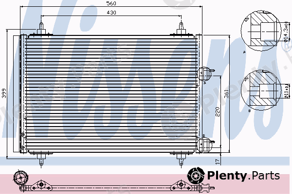  NISSENS part 94570 Condenser, air conditioning