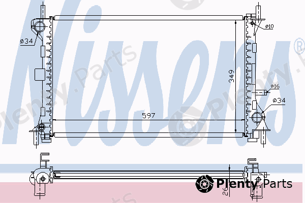 NISSENS part 62073A Radiator, engine cooling
