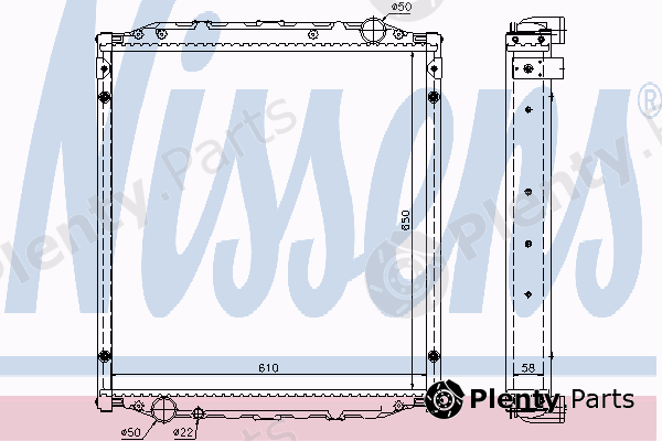  NISSENS part 62876A Radiator, engine cooling