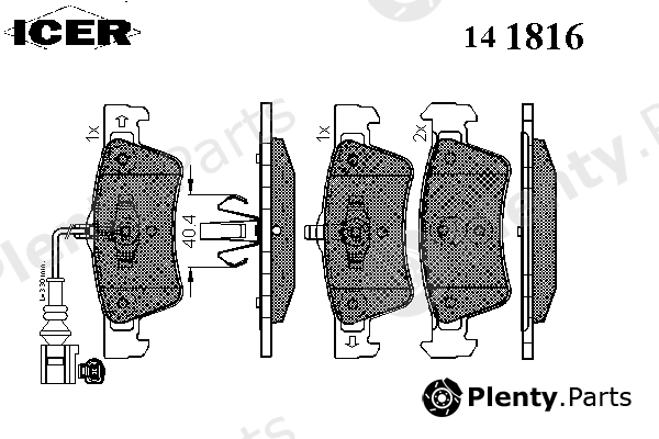  ICER part 141816 Brake Pad Set, disc brake