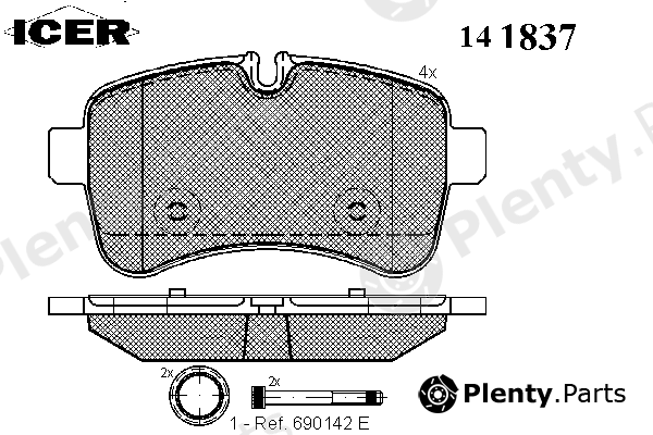  ICER part 141837 Brake Pad Set, disc brake