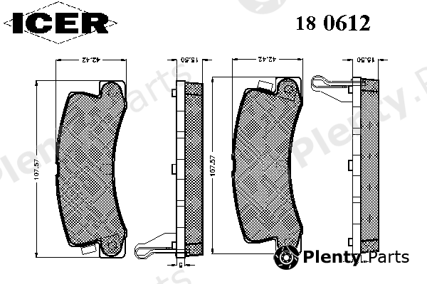  ICER part 180612 Brake Pad Set, disc brake