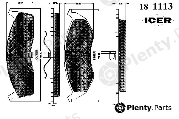  ICER part 181113 Brake Pad Set, disc brake