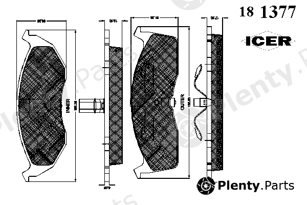  ICER part 181377 Brake Pad Set, disc brake