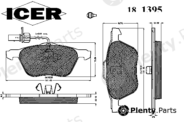  ICER part 181395 Brake Pad Set, disc brake