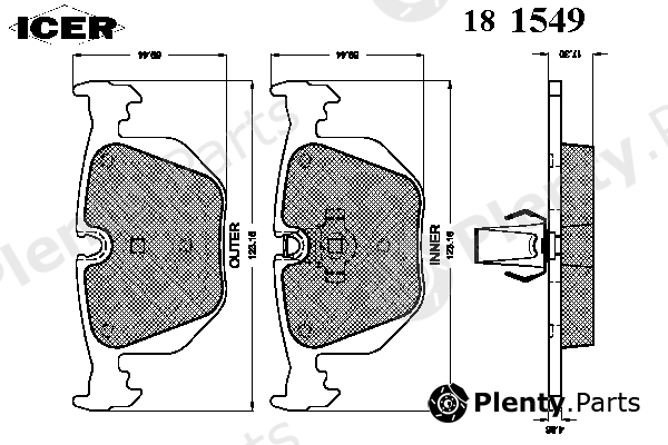  ICER part 181549 Brake Pad Set, disc brake