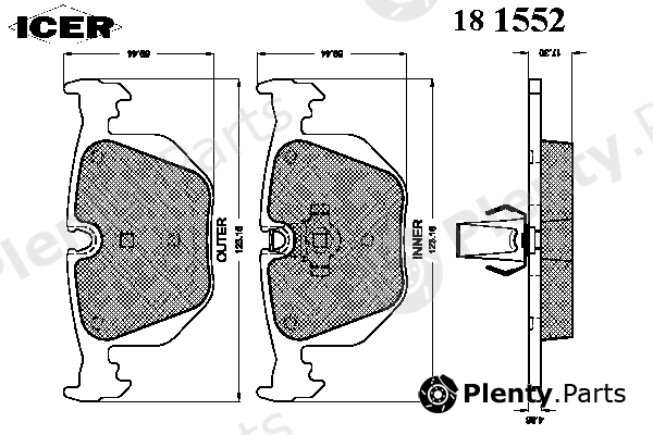  ICER part 181552 Brake Pad Set, disc brake