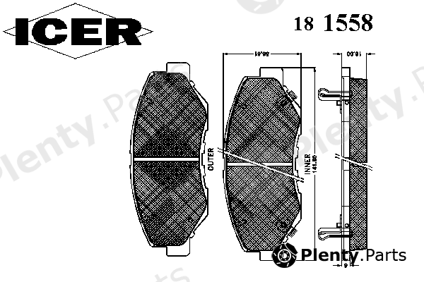  ICER part 181558 Brake Pad Set, disc brake