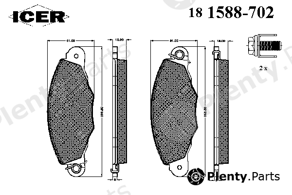  ICER part 181588-702 (181588702) Brake Pad Set, disc brake