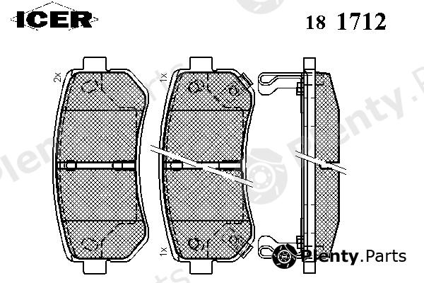  ICER part 181712 Brake Pad Set, disc brake