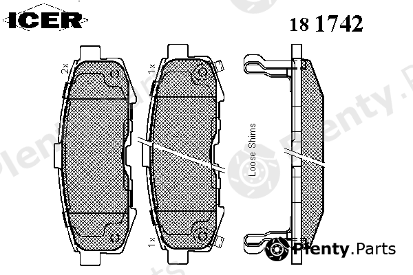  ICER part 181742 Brake Pad Set, disc brake
