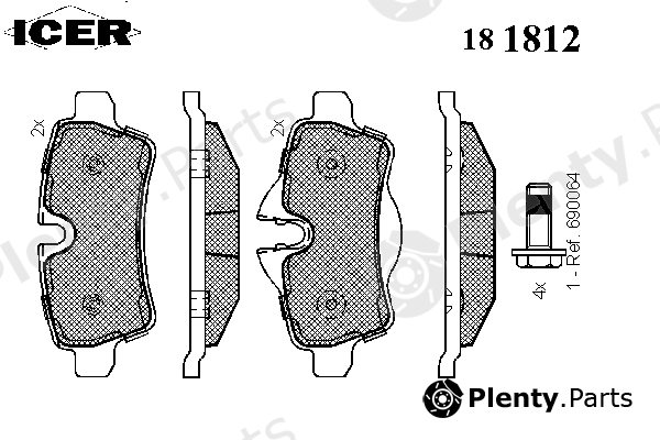  ICER part 181812 Brake Pad Set, disc brake