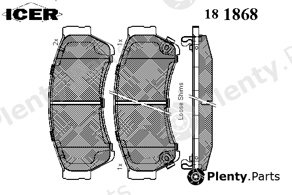  ICER part 181868 Brake Pad Set, disc brake