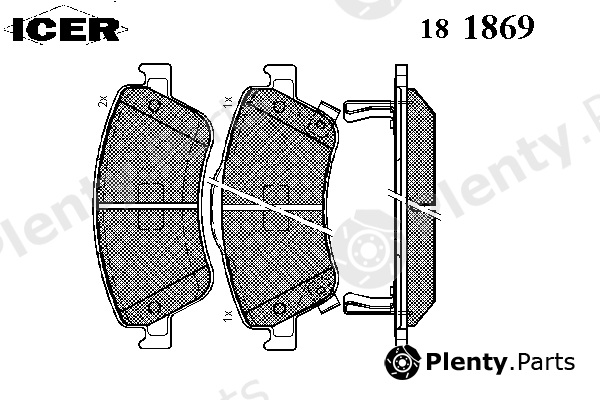  ICER part 181869 Brake Pad Set, disc brake