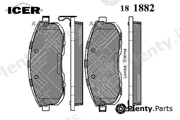  ICER part 181882 Brake Pad Set, disc brake