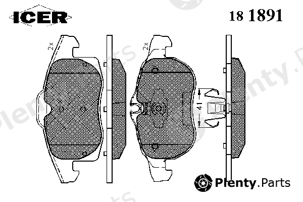  ICER part 181891 Brake Pad Set, disc brake