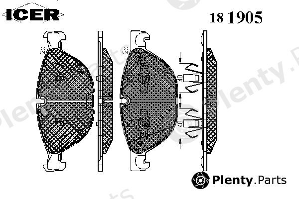  ICER part 181905 Brake Pad Set, disc brake