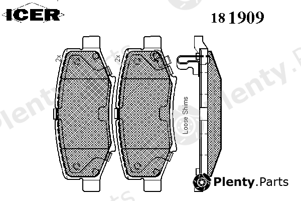  ICER part 181909 Brake Pad Set, disc brake