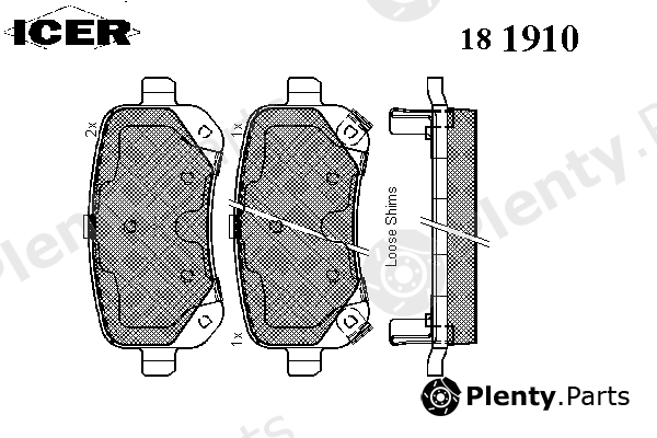  ICER part 181910 Brake Pad Set, disc brake