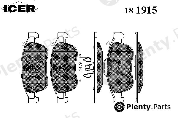 ICER part 181915 Brake Pad Set, disc brake