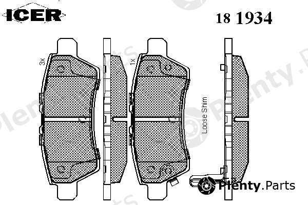  ICER part 181934 Brake Pad Set, disc brake