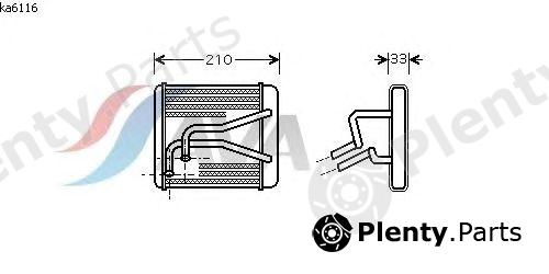  AVA QUALITY COOLING part KA6116 Heat Exchanger, interior heating