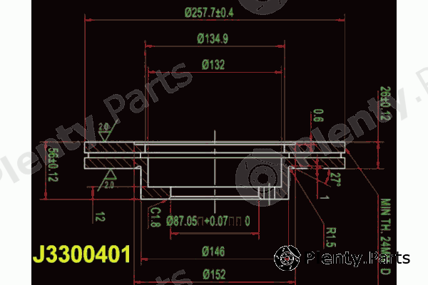  NIPPARTS part J3300401 Brake Disc