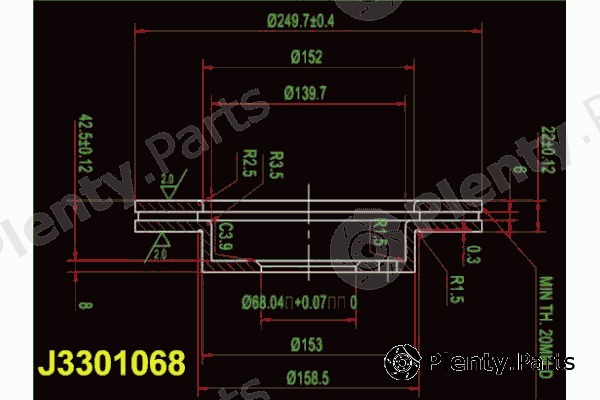  NIPPARTS part J3301068 Brake Disc