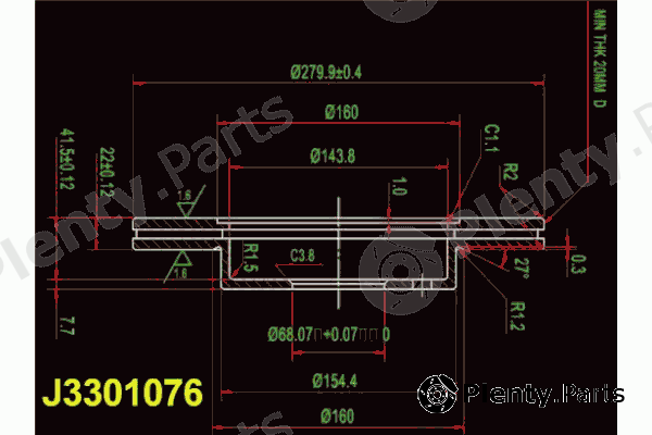  NIPPARTS part J3301076 Brake Disc