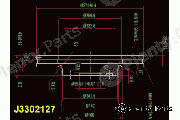  NIPPARTS part J3302127 Brake Disc