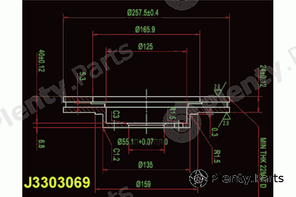  NIPPARTS part J3303069 Brake Disc