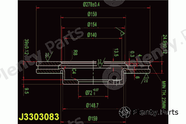  NIPPARTS part J3303083 Brake Disc