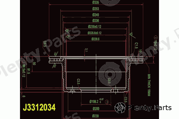  NIPPARTS part J3312034 Brake Disc