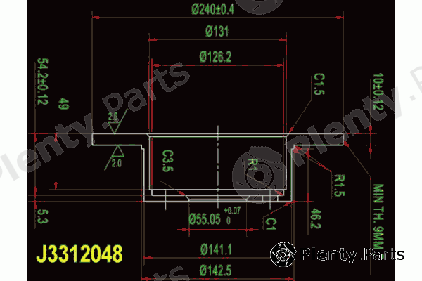  NIPPARTS part J3312048 Brake Disc