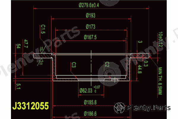  NIPPARTS part J3312055 Brake Disc