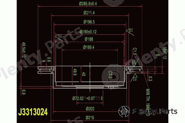  NIPPARTS part J3313024 Brake Disc