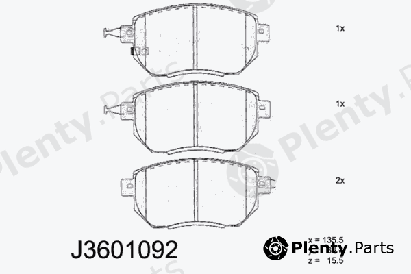  NIPPARTS part J3601092 Brake Pad Set, disc brake