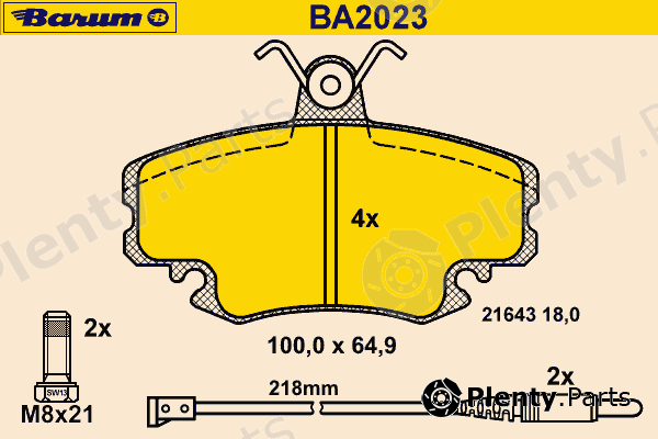  BARUM part BA2023 Brake Pad Set, disc brake