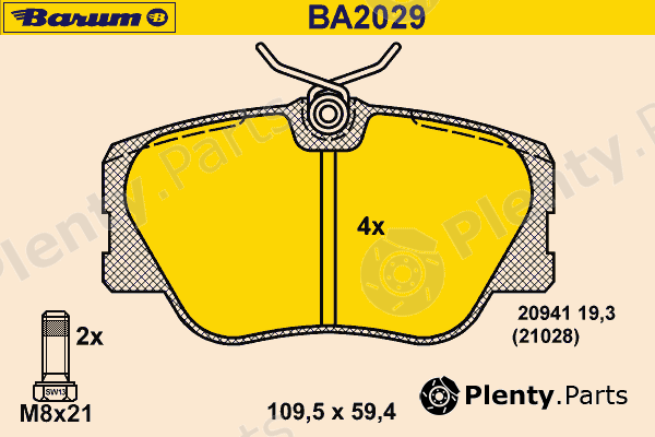  BARUM part BA2029 Brake Pad Set, disc brake