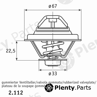  BEHR THERMOT-TRONIK part 2.112.87.312 (211287312) Thermostat, coolant