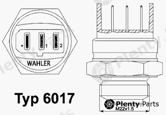  WAHLER part 6017.85D (601785D) Temperature Switch, radiator fan