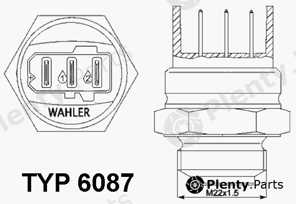  WAHLER part 6087.87D (608787D) Temperature Switch, radiator fan