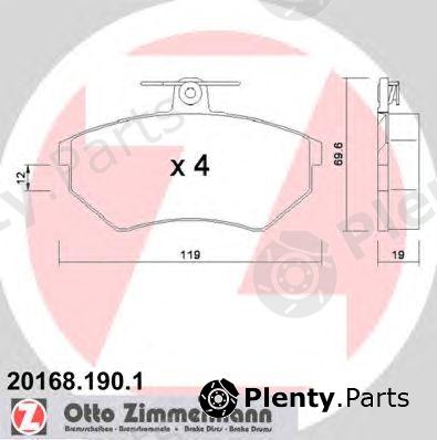  ZIMMERMANN part 20168.190.1 (201681901) Brake Pad Set, disc brake