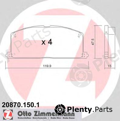  ZIMMERMANN part 20870.150.1 (208701501) Brake Pad Set, disc brake