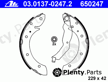  ATE part 03.0137-0247.2 (03013702472) Brake Shoe Set