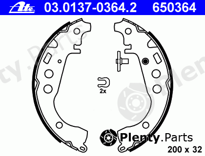  ATE part 03.0137-0364.2 (03013703642) Brake Shoe Set